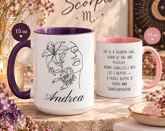 Personalized Scorpio Zodiac Mug - Celestial Coffee Cup, Inspirational Gift
