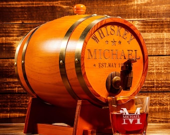 Personalized Engraved Whiskey Barrel 3L | Mini Wood Whiskey Barrel |Wedding Gift|Groomsmen Gift | Birthday Gift | Wood Barrel | Gift for Him