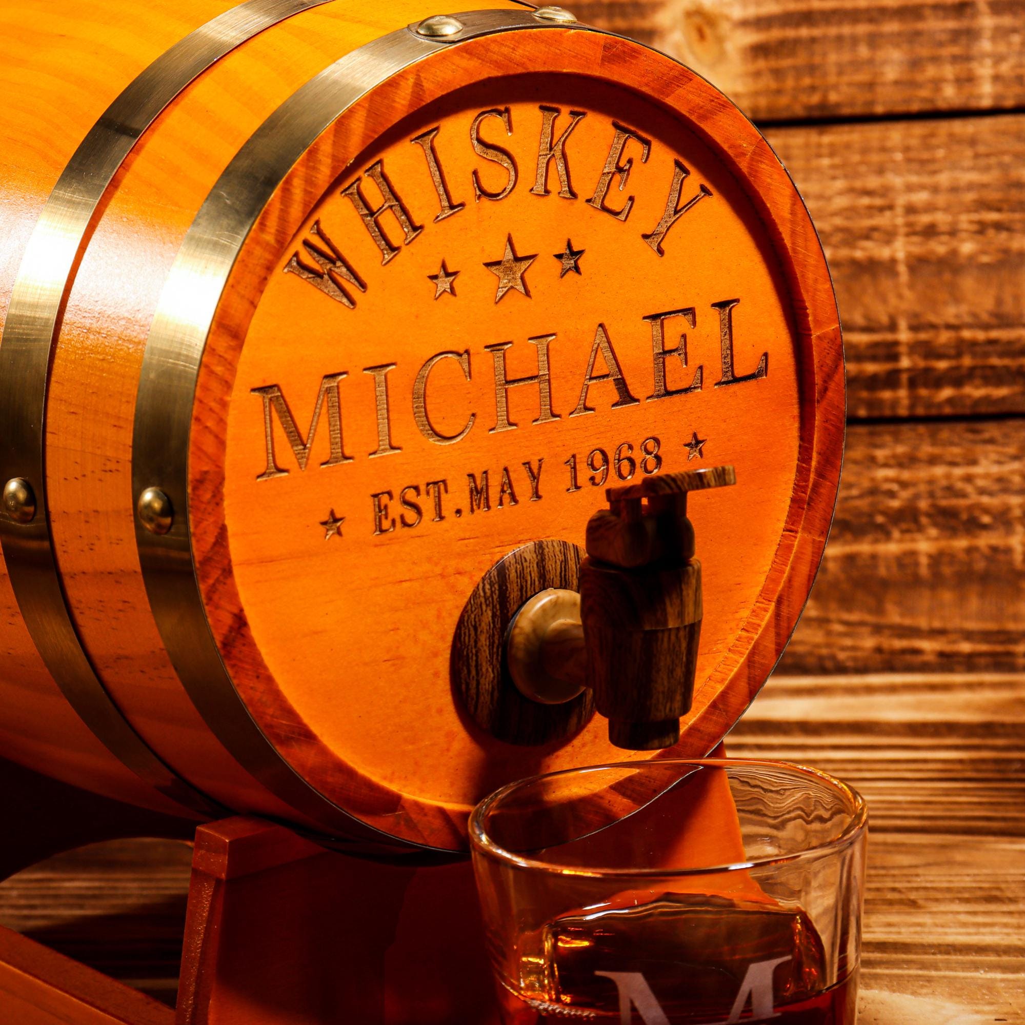 Personalized Engraved Whiskey Barrel 3L | Mini Wood Whiskey Barrel |Wedding Gift|Groomsmen Gift | Birthday Gift | Wood Barrel | Gift for Him