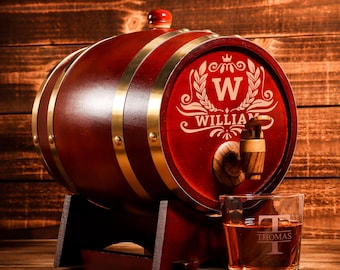 Personalized Engraved Whiskey Barrel 3L | Mini Wood Whiskey Barrel |Wedding Gift|Groomsmen Gift | Birthday Gift | Wood Barrel | Gift for Him