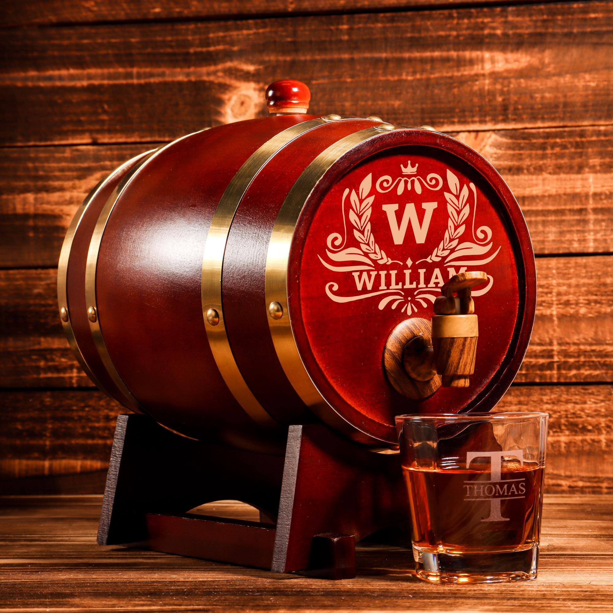 Personalized Engraved Whiskey Barrel 3L | Mini Wood Whiskey Barrel |Wedding Gift|Groomsmen Gift | Birthday Gift | Wood Barrel | Gift for Him