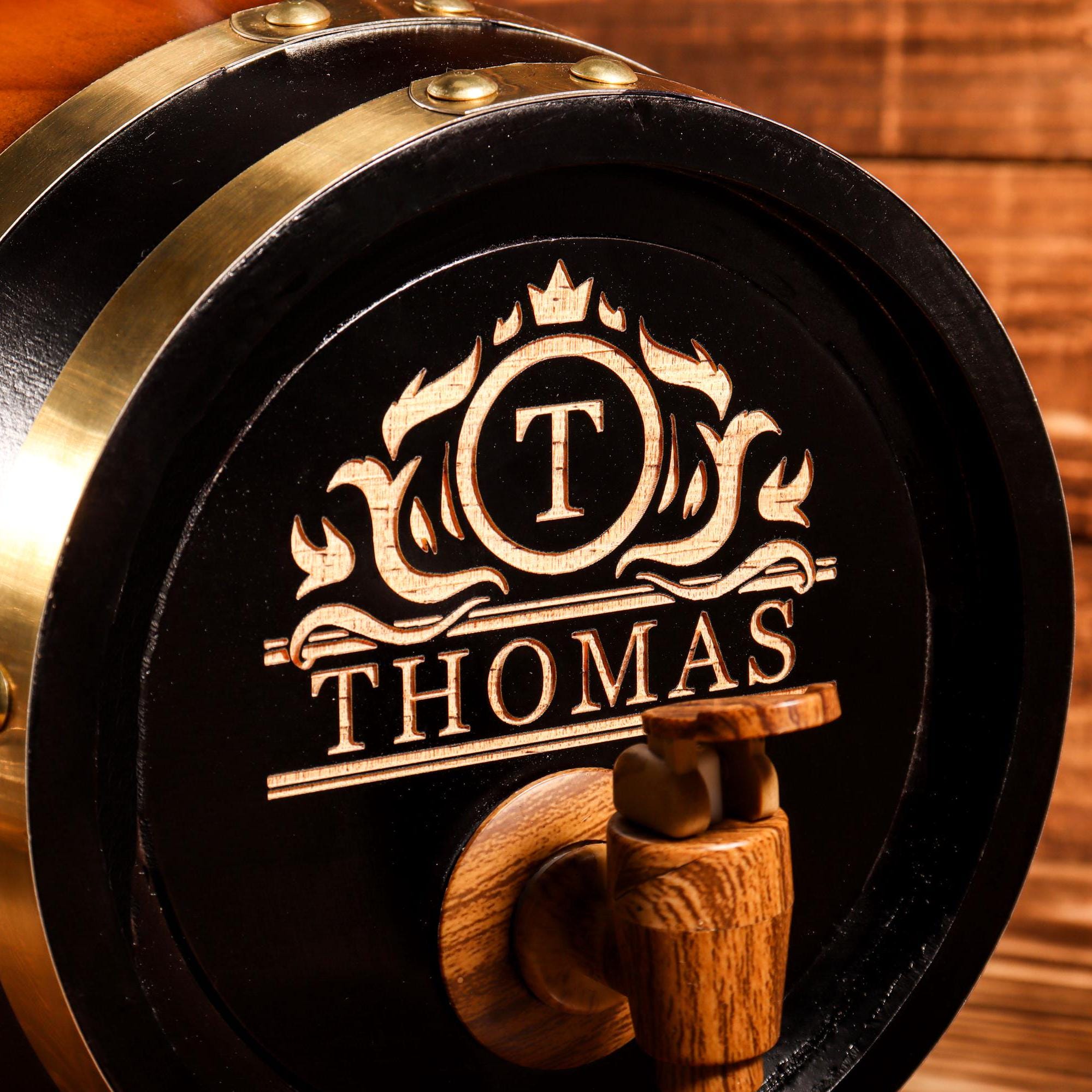 Personalized Engraved Whiskey Barrel 3L | Mini Wood Whiskey Barrel |Wedding Gift|Groomsmen Gift | Birthday Gift | Wood Barrel | Gift for Him