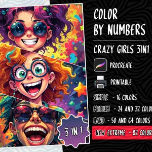 Color by Number, Paint by Number, Digital Coloring Pages, Procreate Coloring Book, Adults Coloring Book, Anime Coloring, Instant Download