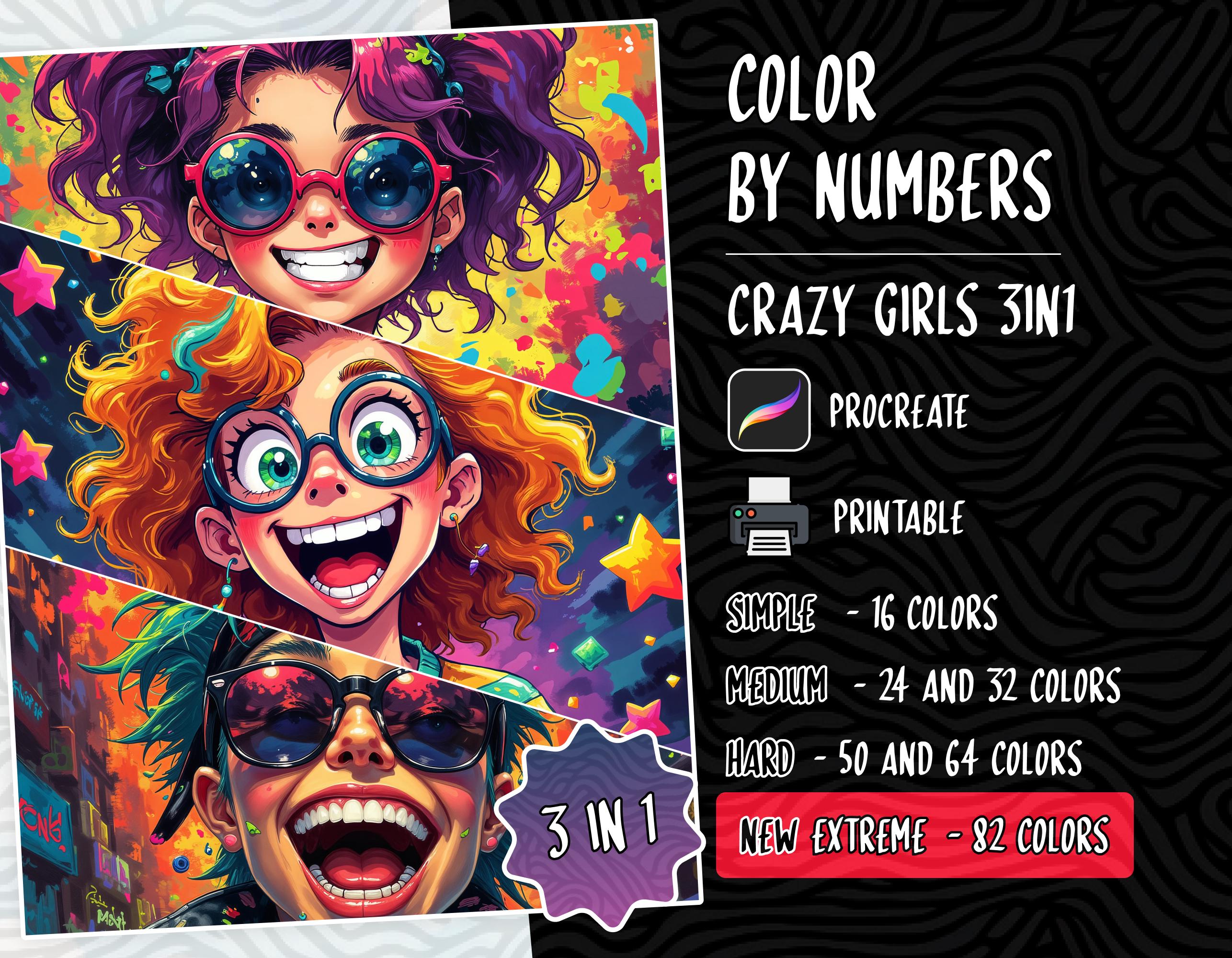 Color by Number Digital Coloring Pages for Adults & Kids | Printable PDF, PNG, SVG | Procreate Paint by Numbers | Instant Download