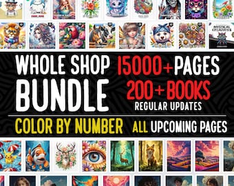 Whole Shop Coloring Book Bundle, 15000+ Coloring Pages, Shop Bundle, Grayscale Coloring Book, Coloring Sheets, Adult & Kids Coloring