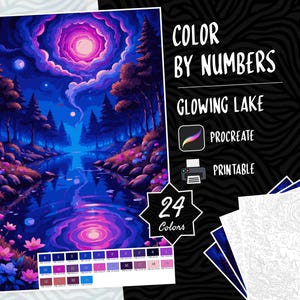 Color by Numbers, Digital Coloring, Paint by Numbers, Procreate Coloring Book, iPad Coloring Pages, Landscape Coloring by Numbers, iPad Pdf
