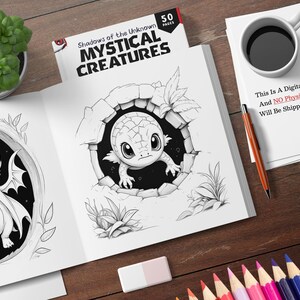 50 Mystical Creatures Coloring Pages, Coloring Pages in PDF, Creepy ...