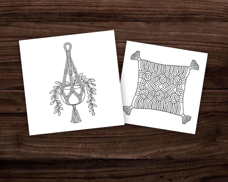 Macrame Coloring 28 Knots & Patterns A Relaxing Macramé Coloring Book Boho Bliss Simple ...
