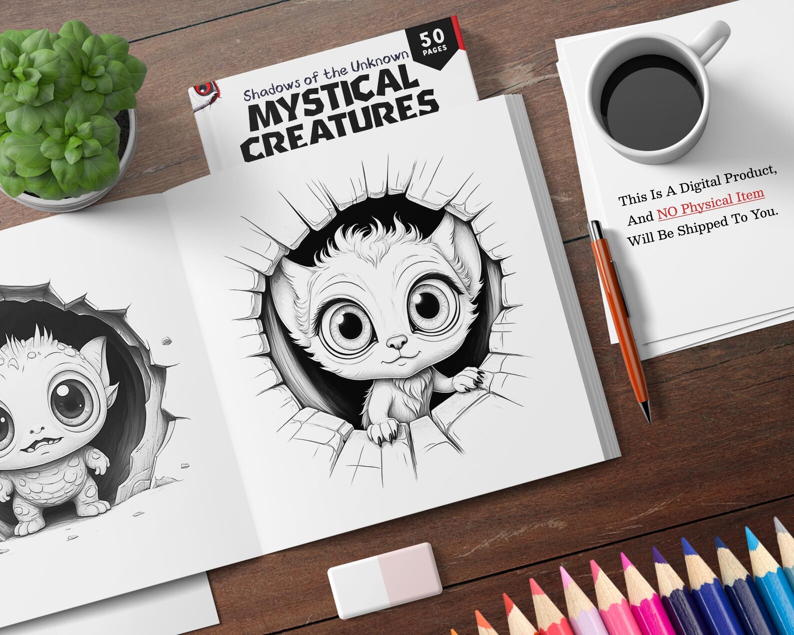50 Mystical Creatures Coloring Pages, Coloring Pages in PDF, Creepy ...