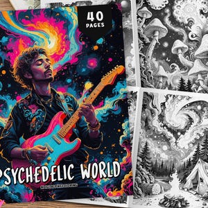 40 Psychedelic World Malbuch, wunderliches Malbuch, Traumlandschaft Malbuch, Psychedelisches Malbuch, Fantasy Färbung, Sci-Fi