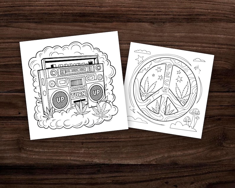 Stoner Adult Coloring Pages Printable PDF Relaxing Coloring Bold and ...