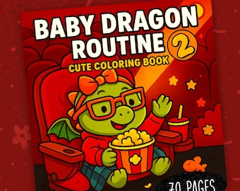 70 entzückende Fantasy-Drachen zum Ausmalen, Kawaii-Drachen-Malbuch für Kinder und Erwachsene