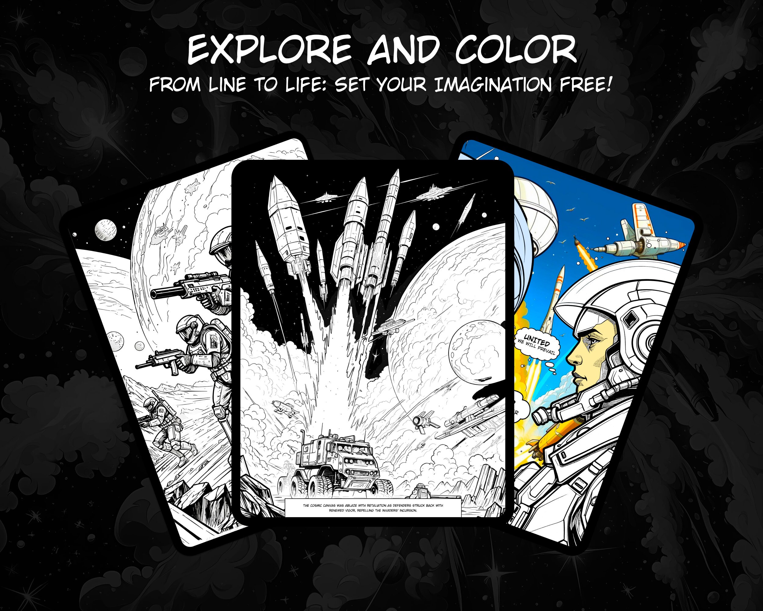Cosmic Rifts Storytelling Coloring Adventure, 30 Coloring Pages in 3 ...