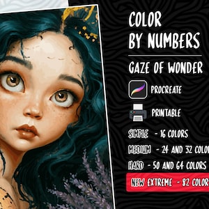 Color by Numbers, Paint by Numbers, Digital Coloring Pages, Procreate Coloring, Stress Relief Coloring, Coloring, Women Coloring Book, iPad