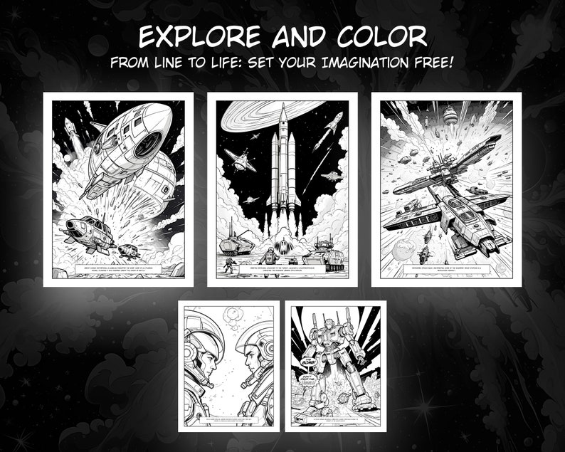 Cosmic Rifts Storytelling Coloring Adventure, 30 Coloring Pages in 3 ...