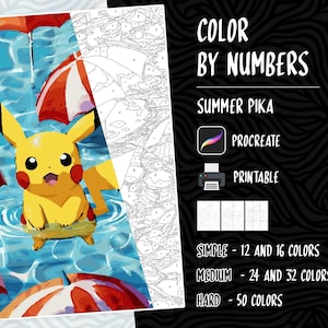 Color by Numbers, Digital Coloring Pages, Paint by Numbers, Procreate Coloring Book, Adults Coloring Book, Fantasy Coloring Book