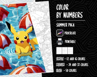 Color by Numbers, Digital Coloring Pages, Paint by Numbers, Procreate Coloring Book, Adults Coloring Book, Fantasy Coloring Book