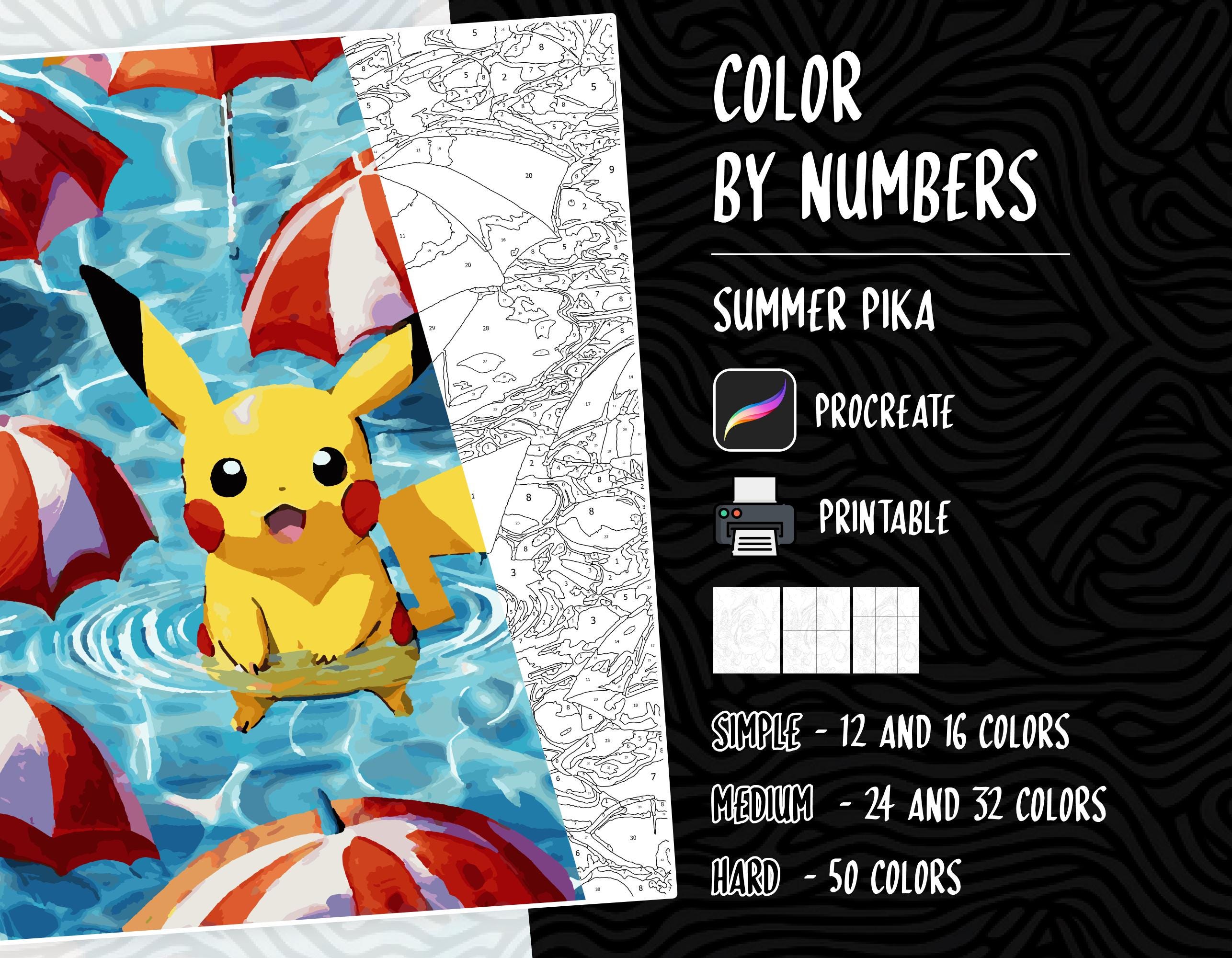 Color by Numbers Digital Coloring Book for Adults | Printable PDF, PNG, SVG + Procreate Paint-by-Number Pages