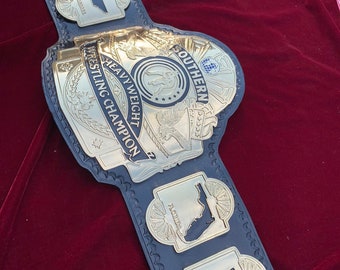 SOUTHERN Heavyweight CHAMPIONSHIP BELT , 4mm zinc plates, real leather strap, adult