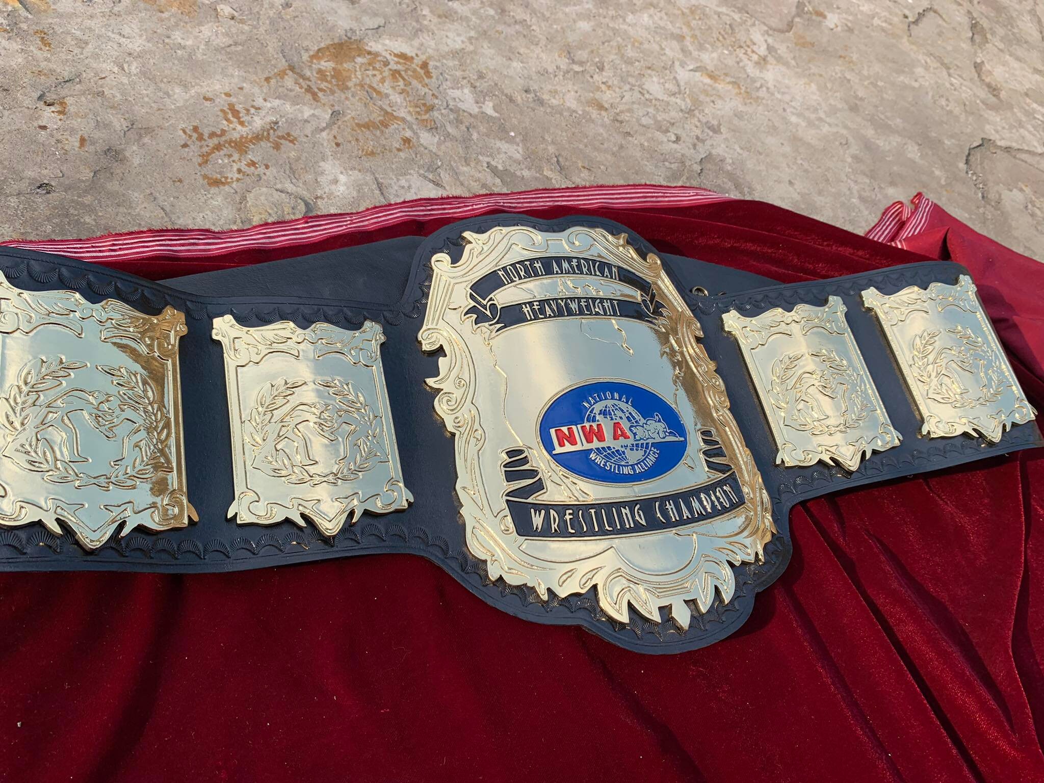 NWA NORTH AMERICAN Championship Belt, Adult Size, 4mm Zinc Plates