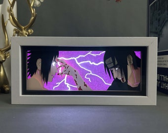 Anime Inspired Led Light Box, Full RGB, Table Lamp, Crafted, 3D Paper Carving Laser Cut, Wall Lights, Anime & Manga Gift Lover, Room Decor