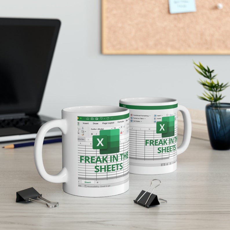 Freak in the sheets Excel mug gift idea for coworkers, funny mugs, mug, coffee cup, funny gifts, gift for her, christmas gift, birthday gift zdjęcie 3