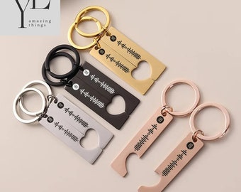 Custom Spotify Scan Code Keyring - Engraved Stainless Steel - Couple's Gift - Personalized Music Keychain for Him & Her