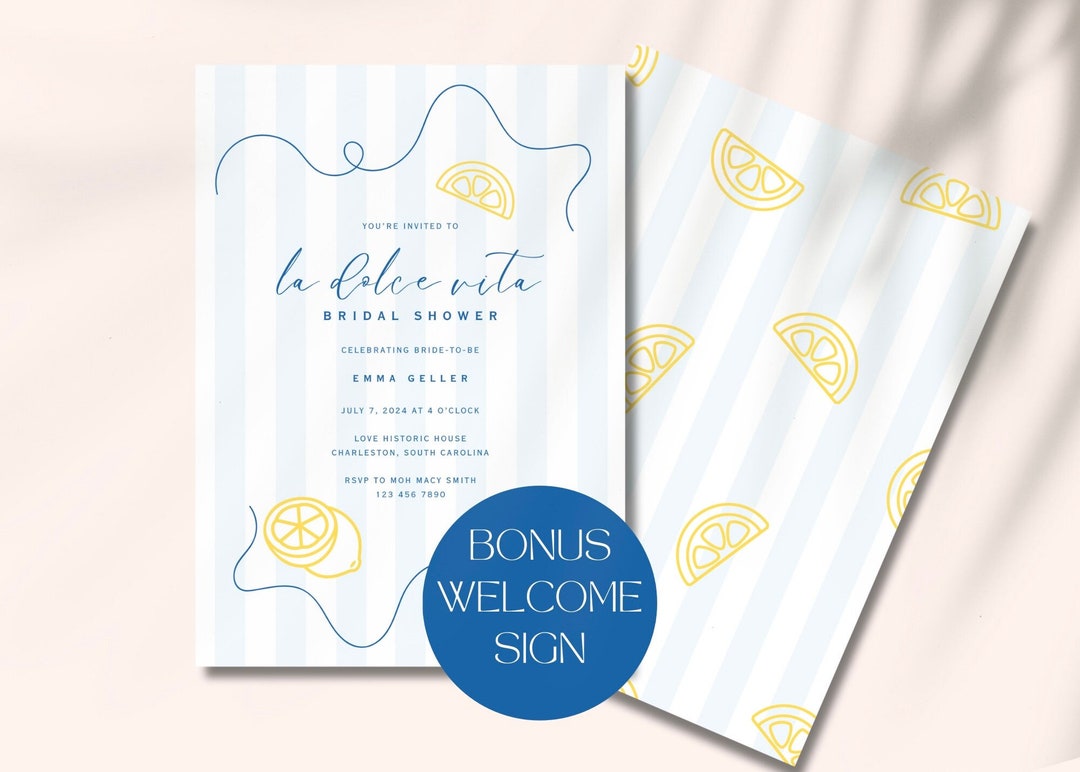 La Dolce Vita Bridal Shower Invitation - Etsy