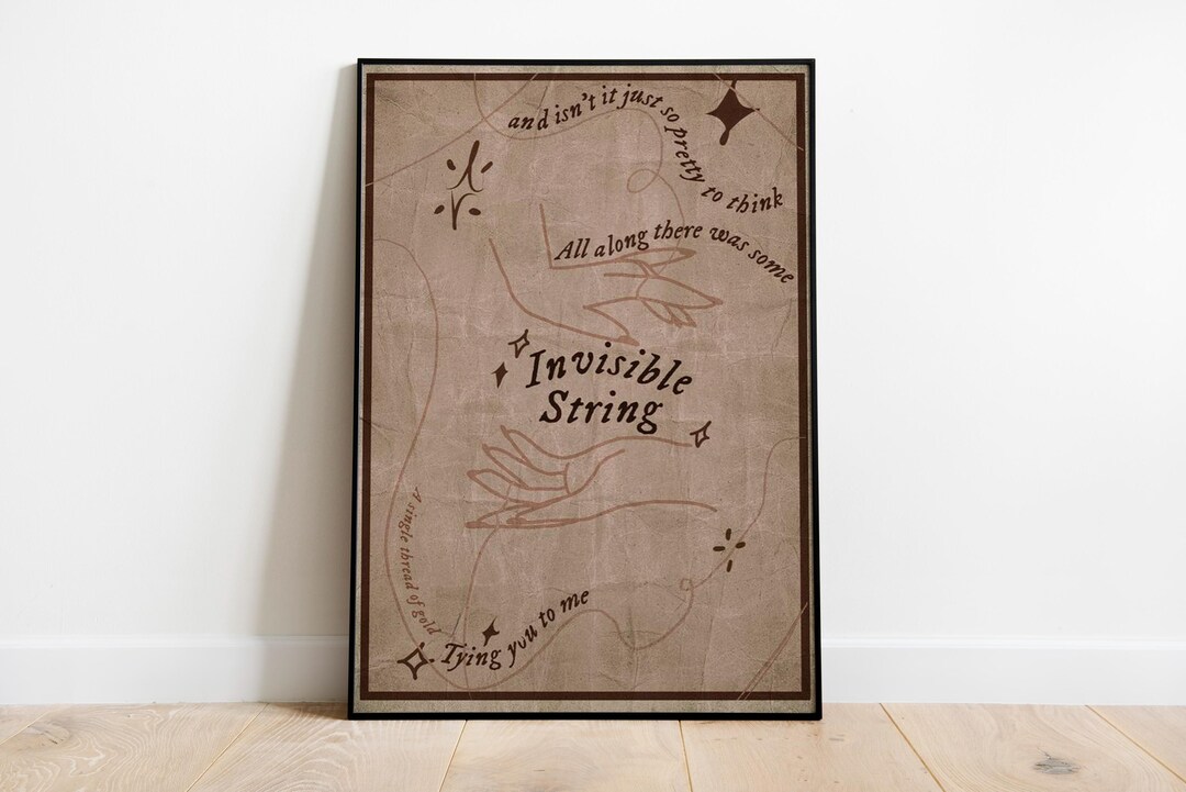 Invisible String Theory Printed Poster Digital Art Print, Retro Music ...