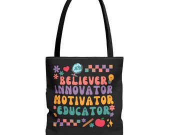 Gelovige Innovator Motivator Opvoeder Tote Bag voor Leraar Waardering Maand Tote Bag Cadeau-ideeën