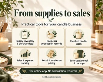 Candle Pricing Calculator & Business Tracker, Inventory and Sales, Offline Desktop App
