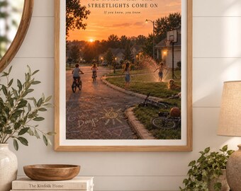 2000s Nostalgia Print, Summer Childhood Memory, Streetlights Come On (Digital Download)