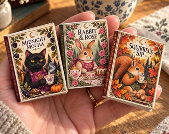 Woodland Café Mini Books, Vintage Animal Covers, 192 Interior Pages (PDF Download)