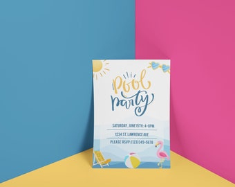 Personalized Pool Party Invitation