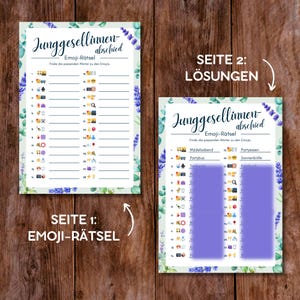 JGA Emoji-Rätsel mit 28 Begriffen – PDF zum Ausdrucken auf Deutsch | Junggesellinnen-Abschied-Spiel