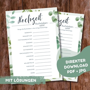 Alphabet Salad Wedding | Wedding Game to Print | Wedding Activity | Digital Download | Wedding Games