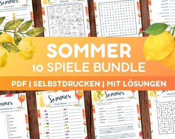 Summer Games Bundle for Download | 10 Summer Games | Summer Activities for Family and Friends | Digital Download | Summer Holiday Games