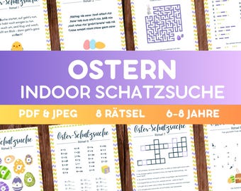 Oster-Schatzsuche | Schnitzeljagd | Schatzjagd | Osterspiel | Osterliche Beschäftigung zum Drucken für Kinder | Osterferien