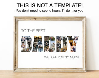 Personalized Daddy Photo Collage, Father's Day Gift (Digital or Print)