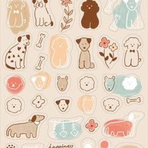 Clear Collage Stickers Dogs