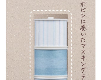 KOKUYO Bobbin Washi Tape Soft Blue Set of 3 15mmx3m Masking Tape