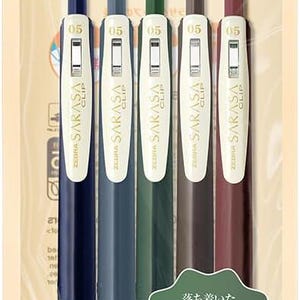 ZEBRA Sarasa Clip 0.5mm Gel Pen Vintage Colors 5 Colors Set A