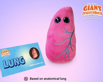 GIANTmicrobes Lung Plush, Lung Stuffed Animal, Lung Cancer Gift, Anatomical Organ Toy, Respiratory Therapist gift, Pulmonologist gift