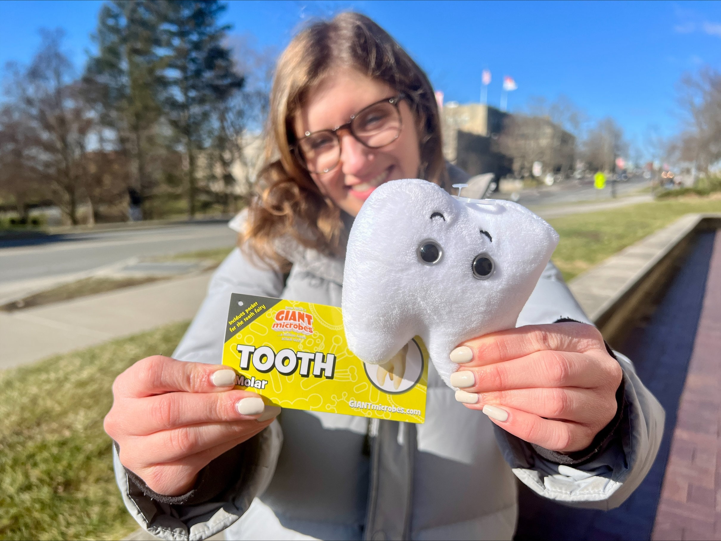 Giantmicrobes Tooth Plush With Tooth Fairy Pocket, Dentist Gift