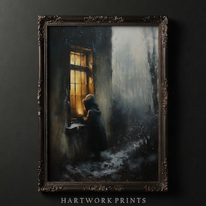Window Pane | Printable Dark Academia Wall Art, Dark Cottagecore Prints, Moody Victorian Art, Gothic Decor Wall Art, Gloomy Witchy Decor