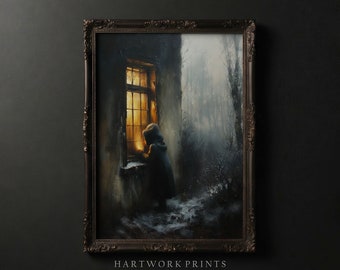 Window Pane | Printable Dark Academia Wall Art, Dark Cottagecore Prints, Moody Victorian Art, Gothic Decor Wall Art, Gloomy Witchy Decor