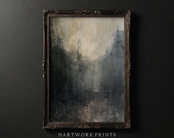 Donkere tinten | Afdrukbare donkere academische muurkunst, vintage donkere cottagecore-prints, humeurig boerderijhuisdecoratie, gotisch abstract olieverfschilderij