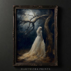 Verlorene Lady | Druckbare Dark Academia Wandkunst, Cottagecore Drucke, Stimmungsvolle viktorianische Kunst, Gothic Dekor Wandkunst, Düstere Witchy Wandkunst