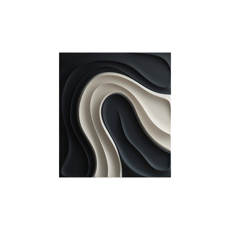 Wall décor modern wooden wall art-3D sculpture-black & white abstract wall art-Wabi Sabi image 5