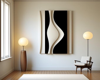 Abstract art wall decoration - Wood carving decoration - Home decoration